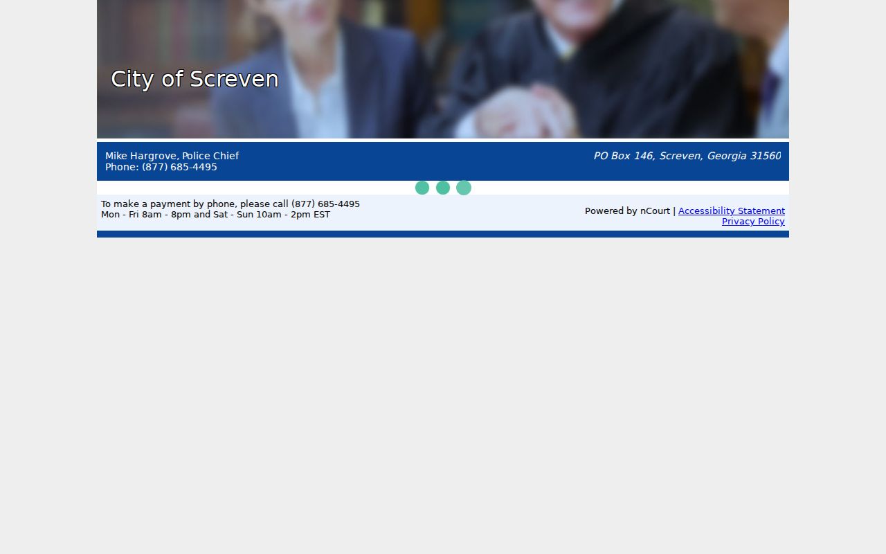 Wayne County municipal court warrant Screven citation payment field